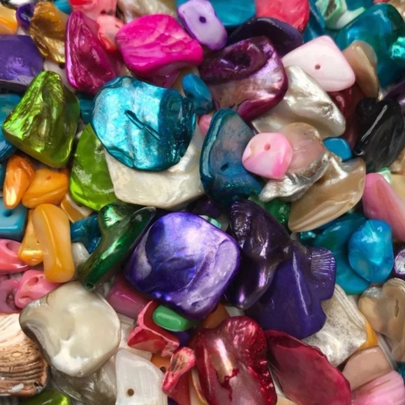ASSORTED COLORED MOTHER OF PEARL SHELL BEADS DIY JEWELRY CRAFTING MIXED LOT - Picture 5 of 12